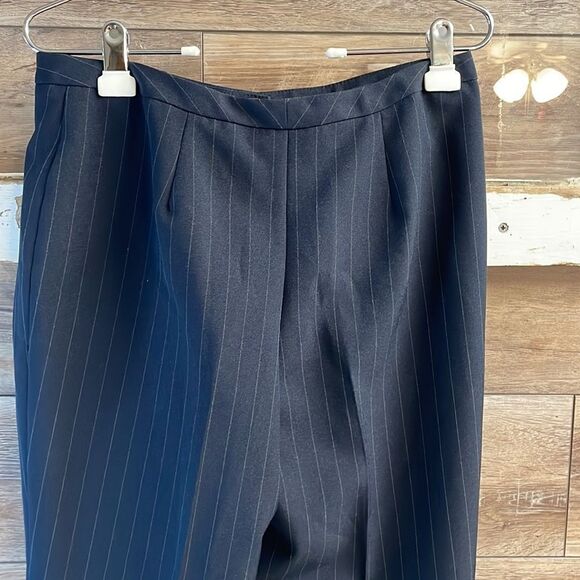 Modern Essentials Ladies Dress Pants Trousers, Navy Blue Pinstripes, Size 9 - Picture 4 of 6